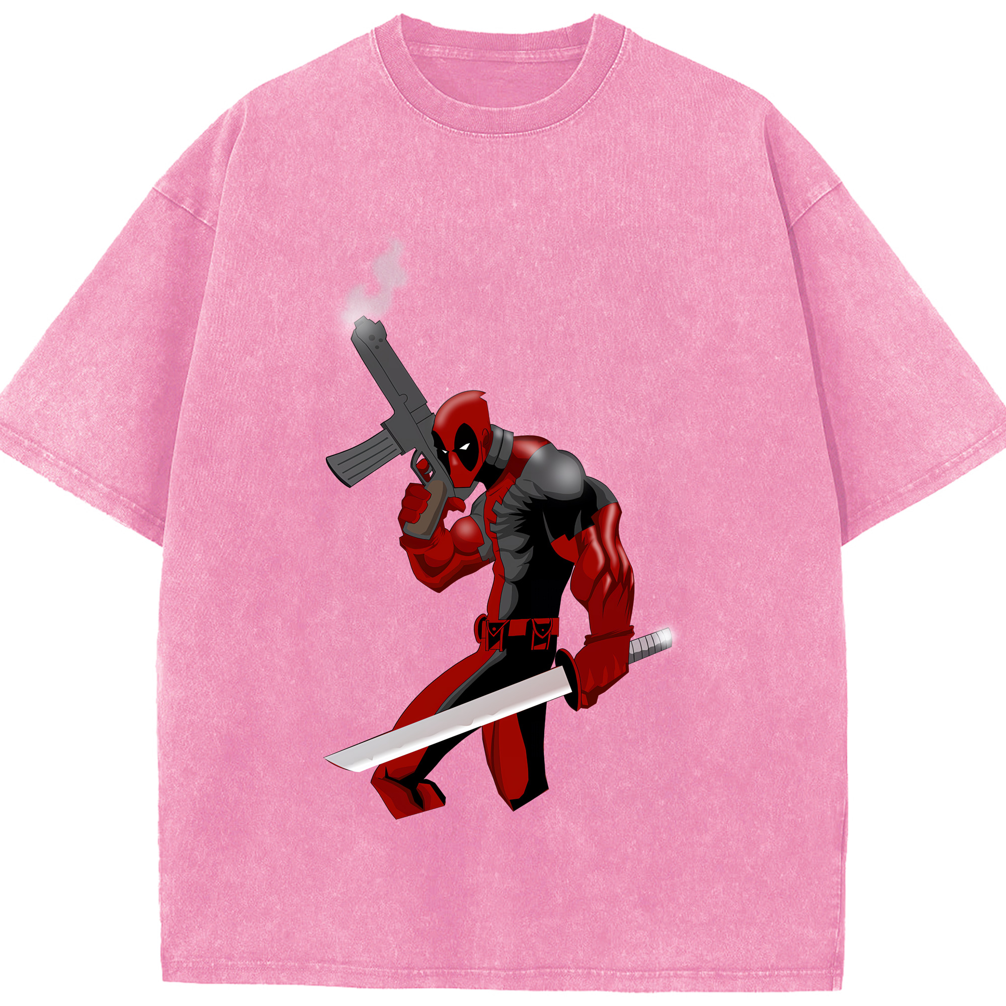 （画像用） Deadpool デッドプール 綿100% ヴィンテージ風 半袖Tシャツ（フロントプリント）